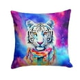 thumbnail image 2 of Carolines Treasures 14 x 14 in. Unisex Hippie Animal White Tiger Polyester Fabric Throw Pillow, 2 of 2
