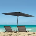 thumbnail image 2 of CorLiving 7.5ft Portable Black Beach Umbrella with Sand/Dirt Anchor and Travel Bag - Compact Sun and Shade Umbrella, Patio and Picnic, Summer Beach Umbrella Solution, 2 of 7