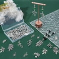 thumbnail image 3 of 1 Box 54Pcs 9 Styles Tree Branch Charms Metal Leaf Charm Bulk Large Alloy Silver Spring Fall Tibetan Trees Leaves Pendants for Jewelry Making Diy Necklaces Bracelets Earrings Supplies Adults Silver, 3 of 5