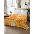 thumbnail image 2 of Botanical Orange Yellow King Size Flat Sheet, Wrinkleproof & Fadeproof Cooling Flat Bed Sheet Only, Modernism Tropical Palm Leaf Breathable Soft Bedding Top Sheets 105 x 98 Inches, 2 of 7