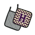 thumbnail image 2 of Letter H Chevron Purple and Gold Pair of Pot Holders, 2 of 2