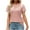 Pink, variant on Timegard Summer Tops for Women V Neck Lace Short Sleeve Solid Color Casual Loose Comfy Tee Blouse