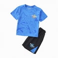 thumbnail image 4 of CAICJ98 Boys Athletic Short Sets Toddler Quick-Dry Mesh T-Shirt Shorts Outfits Youth Lightweight Sports School Little Boys Clothes (Blue,7-8 Years), 4 of 6