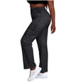 thumbnail image 4 of Miluxas Women's Strechy High Waisted Cropped Jeans Faux Denim Casual Cargo Trousers with Pockets Dark Gray, 4 of 8