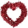 Valentine's red & silver heart shaped wreath decoration