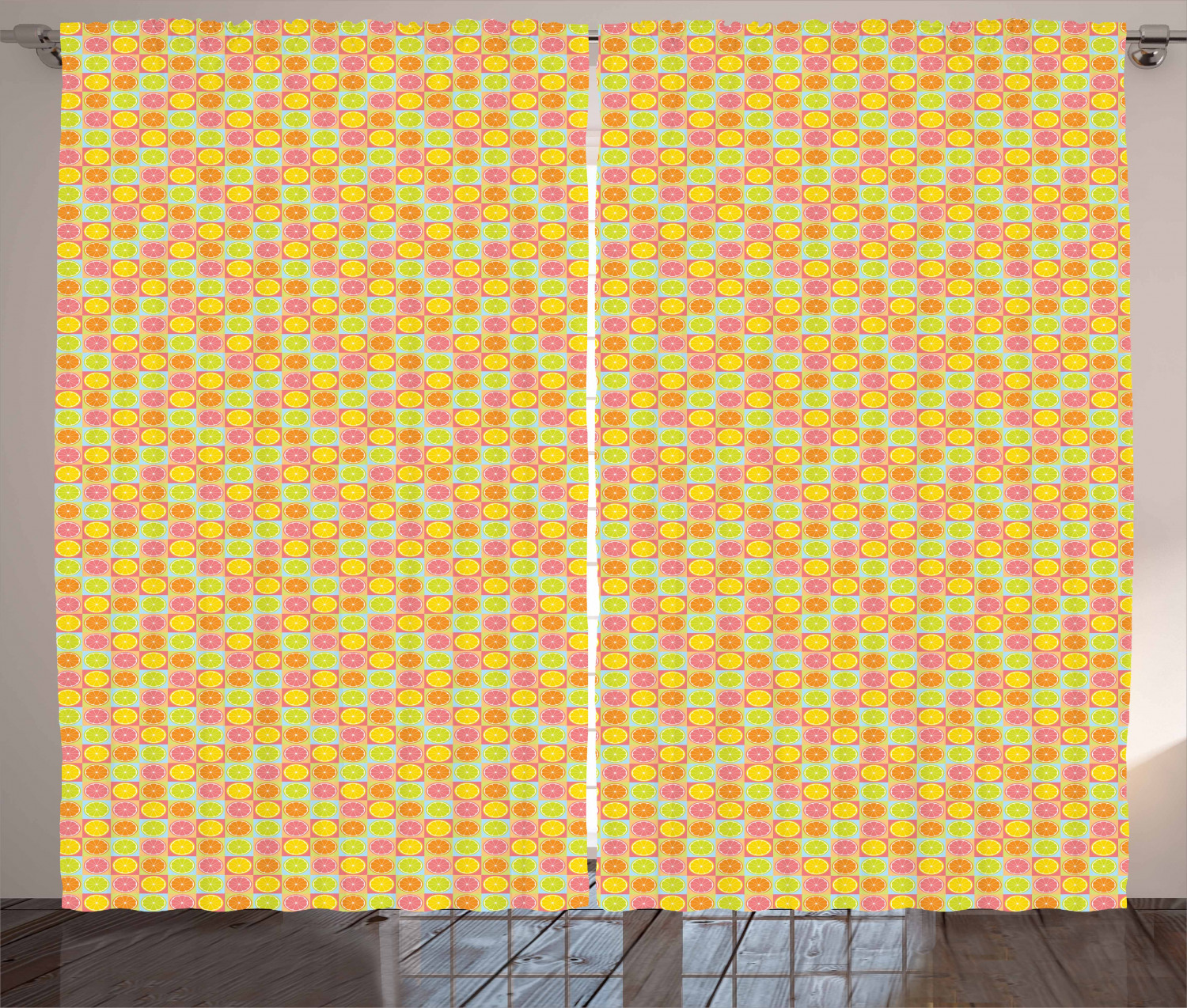 Citrus Curtain Panel Oranges And Blossoms On Cream Ii by kaileyhawthorn Summer Fruit Oranges Food Custom Curtain Panel by Spoonflower