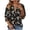 Black, variant on 3/4 Sleeve Blouses for Women Vintage Floral Print Shirt Quarter Zip Mock Neck Top Dressy Casual Summer Outfits Blusas Elegantes Para Mujer