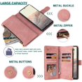 thumbnail image 5 of Compatible avec Google Pixel 7 Étui Portefeuille, Portefeuille Folio à Fermeture Éclair en Cuir PU Premium Blocage RFID avec Poignet, 5 of 5