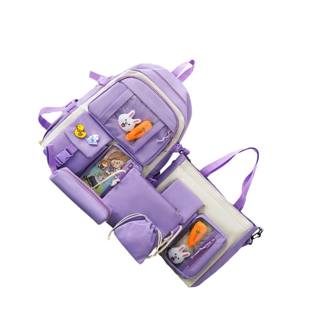 kurtrusly Multi-functional School Backpack With Extra Bags For Students Bags For School School Bag Schoolbag purple