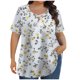 thumbnail image 1 of Tops de Manga Corta de Tamaño Más de las Mujeres, Blusas de Cuello en V Impresas de Verano de Moda para Uso Casual, Diario Y de Fiesta, 1 of 8
