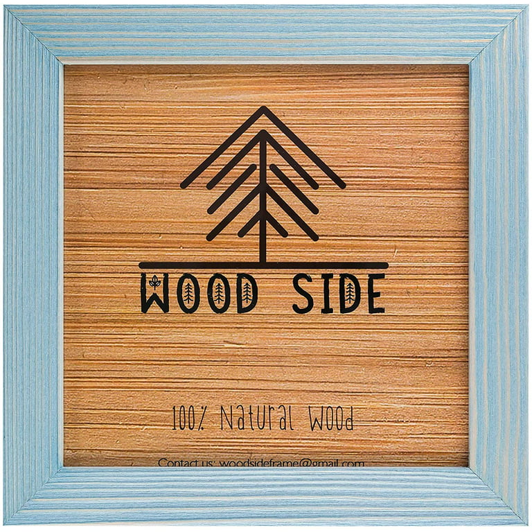 8X8 Frame Wood Set of Two, Rustic Square Frame For Wall Mount & Tabletop  8X8 Picture Frames Mounting Hardware Included