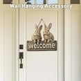 thumbnail image 5 of Easter Bunny Welcome Wall Hanging Accessory Rustic Wooden Plaque Decor with Colorful Eggs Tulips Accents Festive Spring Home Entryway Decorations Cute Bunny Hanging Sign, 5 of 5
