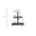 thumbnail image 2 of Creative Co-Op Distressed Brown Wood 2-Tier Tray with Metal Handle, 2 of 9