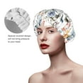 thumbnail image 5 of Colorful Lilies Flowers A Shower Cap, Reusable Bath Hair Hat for all Hair Lengths Hair Cover with Elastic Band Double Waterproof Layers Bathing Hat, 5 of 5