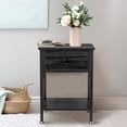 thumbnail image 3 of LANTRO JS Nightstand with Drawer and Open Storage Shelves, Bedside End Table for Bedroom Living Room, Black, 3 of 5