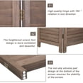 thumbnail image 2 of 3 Panel Wood Room Divider Folding Privacy Wall Divider 67" x 16.9" Each Panel Folding Screen for Home Office, Brown, 2 of 7