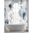thumbnail image 4 of Blue Grey Spring Floral Sheer Curtains 108 Inch Length 2 Panels Set, Elegant Summer Botanical Voile Window Treatment Semi Sheer Long Curtains Drapes for Bedroom/Living Room/Kitchen 52"x108"x2, 4 of 7