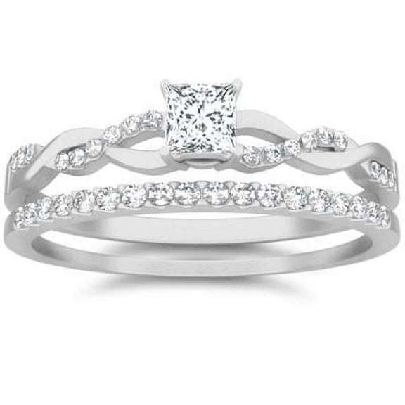 1.50 Carat Diamond Moissanite Wedding Set Engagement Ring with 18k Gold Plating
