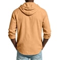 thumbnail image 4 of GrmtClth Mens Cotton Linen Shirts Button Down Hoodies Long Sleeve Casual Hoodies Hawaiian Beach Top Lightweight Fashion Shirts for All Season M, 4 of 6