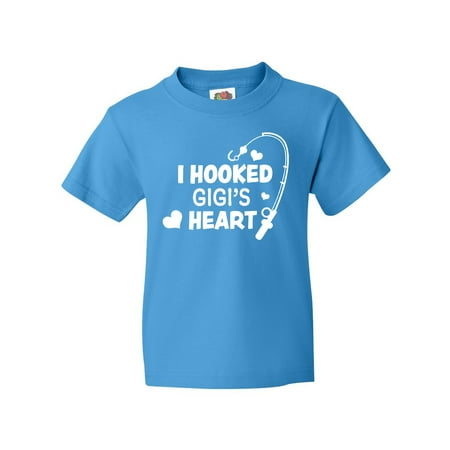 

Inktastic I Hooked Gigi s Heart with Fishing Rod Youth T-Shirt