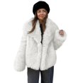 thumbnail image 2 of Faux Fur Coat Women Warm Fluffy Short Faux Fur Jacket Long Sleeve Lapel Open Front Outwear, 2 of 6