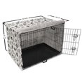 thumbnail image 6 of Leaf Dog Crate Cover, Monochromatic Oak Maple Birch Aspen Tree Fallen Autumn Leaves Illustration, Easy to Use Pet Kennel Cover Small Dogs Puppies Kittens, 7 Sizes, Charcoal Grey White, by Ambesonne, 6 of 6