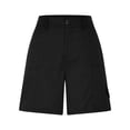 thumbnail image 5 of Taqqpue Cargo Shorts for Women, Elastic High Waist 6 Pockets Shorts Solid Color Summer Shorts for Women Casual, 5 of 10