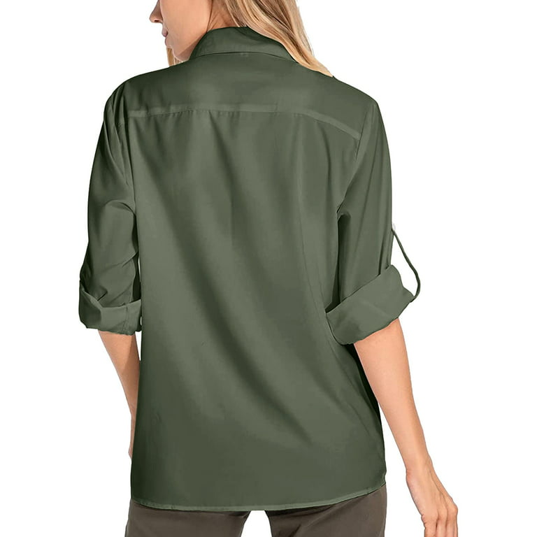 Wilucolt Women Shirts Shirts UPF 50+ Sun Long Sleeve Outdoor Cool Quick Dry  Fishing Hiking Shirt