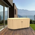 thumbnail image 3 of Budge Large Beige Patio Outdoor Oval Table Cover, Sedona, 3 of 8