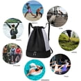 thumbnail image 4 of Laklulu Mochila con cordón y compartimento para zapatos, bolsas con cordón para hombres, mujeres, gimnasio, yoga, compras, natación, 4 of 6