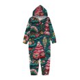 thumbnail image 2 of Odeerbi Christmas Onesie Pajamas for Family Holiday Sleep Jumpsuit Long Sleeve Family Christmas Pajamas Matching Sets Toddler Fashion Printed Hooded Jumpsuit Sleepwear PJs Set Green, 2 of 5