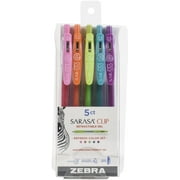 Zebra Sarasa Clip 0.5mm Fine Point Gel Ink Pens 5/Pkg-Refresh -Assorted Colors
