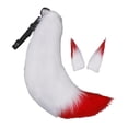 thumbnail image 1 of 3 Pcs Pinces à Cheveux Oreilles Faux Longue Queue Cosplay Déguisement Blanc, 1 of 8