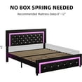 thumbnail image 6 of 4 EVER WINNER Full Size LED Bed Frame with Headboard，Upholstered Platform Bed Frame with LED Lights，Diamond Tufted Headboard and Footboard，Black, 6 of 7