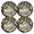 thumbnail image 3 of Round Grid Placemat ,One Sizex1, Round Placemat, PVC Plate Mat，15.4 Inch Non-Slip and Heat Resistant, Table Placemat, Dining Room Placemat Beautiful Summer Tree, 3 of 7
