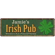 Jamie's Irish Pub Metal Sign Bar Man Cave 8x24 108240010181
