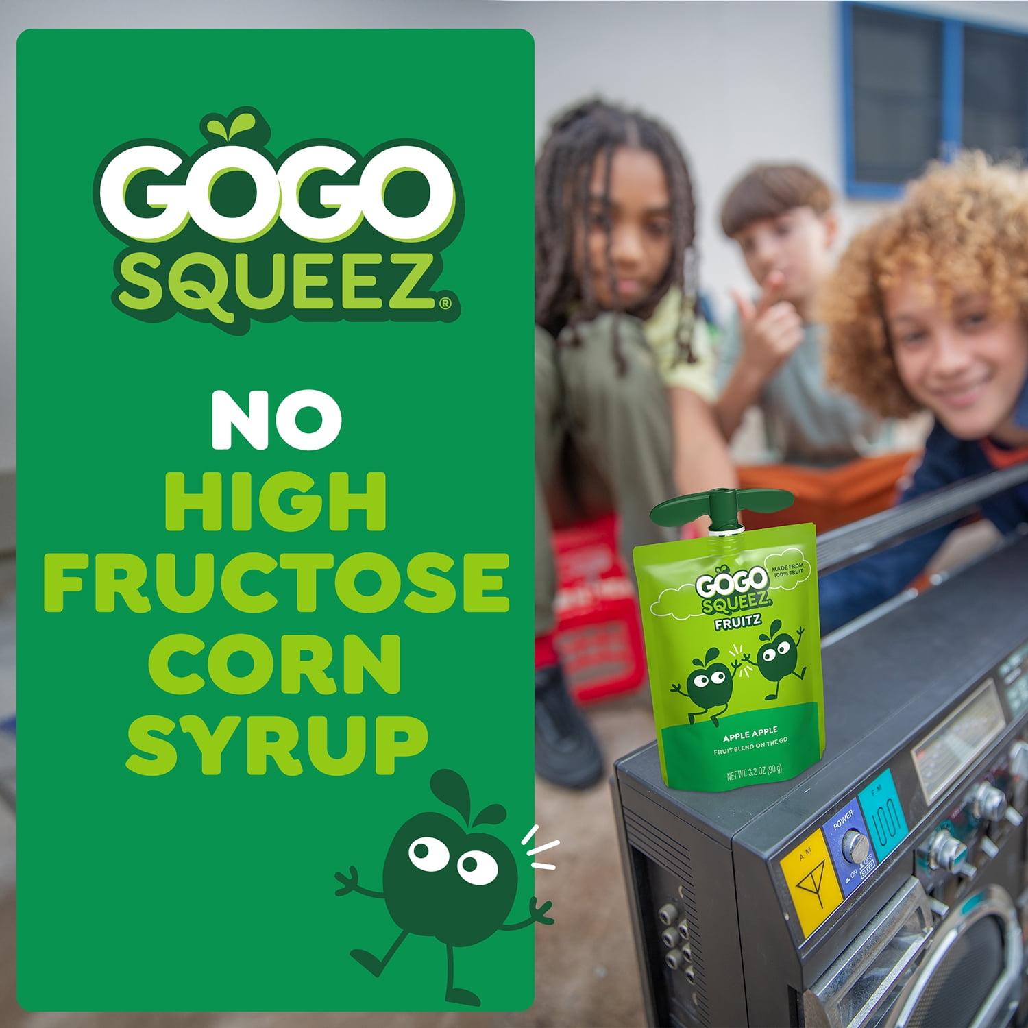 GoGo squeeZ No Sugar Added Apple & Gimme 5 Applesauce & Fruit Puree Variety, 3.2 oz (10 Pack)