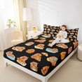 thumbnail image 4 of Erosebridal Capybara Lover Kids Full Size Sheets, Cartoon Animals Bed Sheets, Black, 4-Piece, 4 of 5