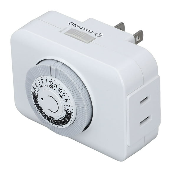 Plug in Timer Socket, 15Min-24H 2 Prong Timer Switch Copper Conductor for Light Fan Fish Tank