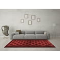 thumbnail image 3 of Ahgly Company Machine Washable Indoor Round Abstract Red Modern Area Rugs, 4' Round, 3 of 4