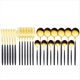 thumbnail image 1 of Juego de Vajilla de Acero Inoxidable de 24 Piezas, Cubiertos, Cuchara, Tenedor, Cuchillo, Cubiertos Occidentales, Cubiertos, Negro-Dorado, 1 of 7