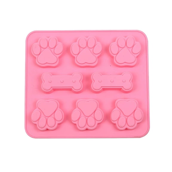 New 3D Dog Foot And Bone Silicone Ice Cube Chocolate Cake Cookie Soap Mould Mold