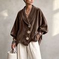 thumbnail image 5 of Jackets for Women Long Sleeve Velvet Cardigan Oversized Casual Outerwear for Spring Fall Winter, S, 5 of 5