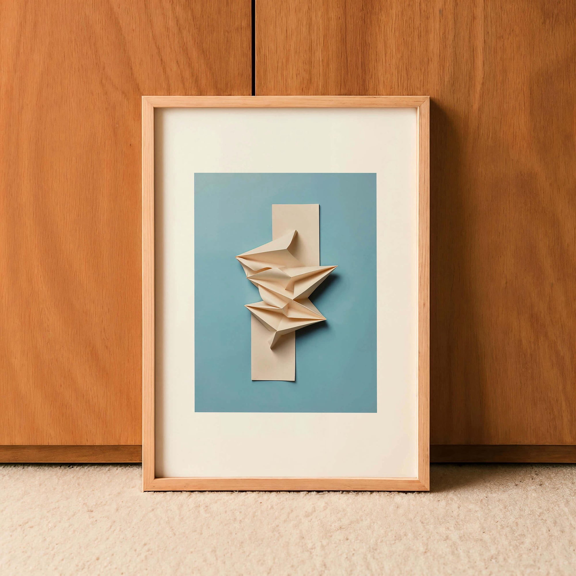 Minimalist Paper Sculpture Print Geometric Abstract Wall Art Home Decor Office Wall Art