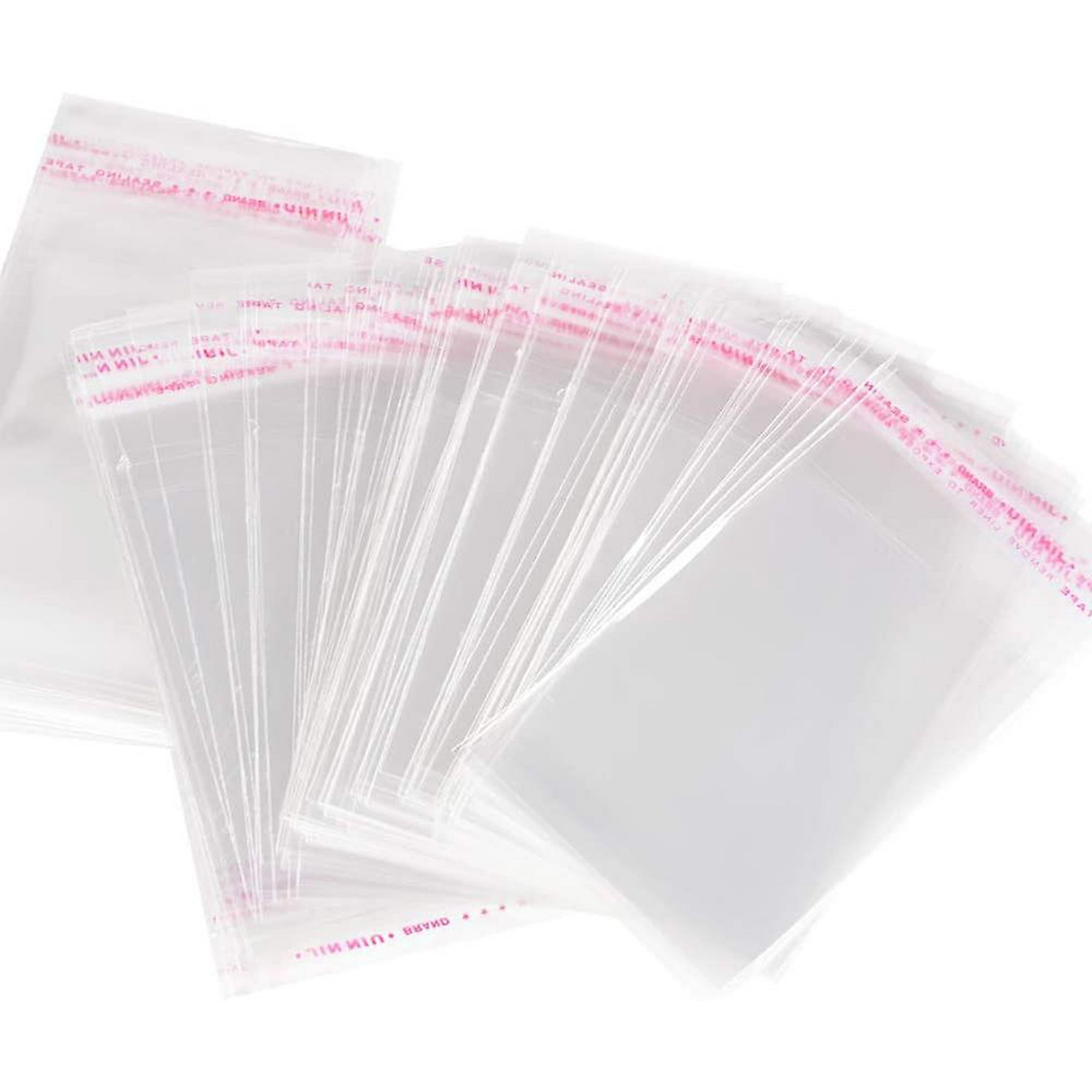 100pcs Small Transparent Plastic Candy Bag Pouch Self adhesive Cellophane Bags Packaging Bag Cookie Sandwich Chocolates Beads Jewelry Gift 1015cm