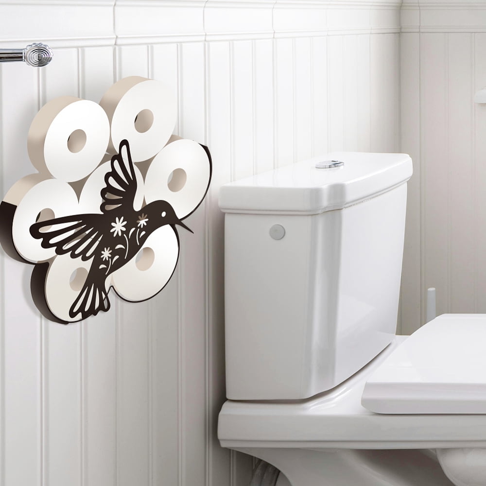 Hummingbird Toilet Paper Holder Funny Hummingbird Decorative Toilet Paper Storage Extra 8 Rolls Hummingbird Flower Metal Freestanding Toliet Paper