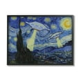 thumbnail image 3 of Stupell Industries Starry Night Classic Alien UFOs Fairy Tales & Fantasy Painting Black Framed Art Print Wall Art, 3 of 5