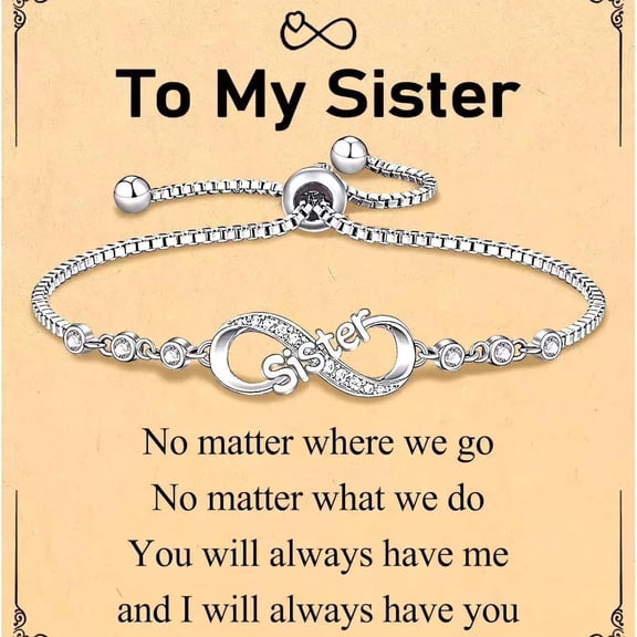 NICKSUN Infinity Bracelets for Women, 18K Plated Silver Infinity Bracelet Jewelry Gifts for Sister