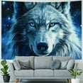 thumbnail image 4 of BCIIG Blue Galaxy Wolf Tapestry Wall Hanging Art Deco Tapestries for Bedroom Living Room Dorm, 4 of 6