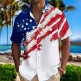 thumbnail image 2 of Erwazi Men’s Button Down Shirts Summer Short Sleeve Printed Collared 4th of July Mens Tops, 2 of 5